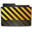 Folder Black Caution Icon 64x64 png